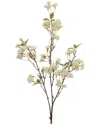 Melrose International Set Of 4 Blossom Floral Branch In White