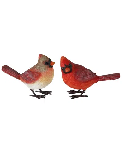 MELROSE INTERNATIONAL MELROSE INTERNATIONAL SET OF 4 CARDINAL BIRD FIGURINE