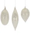 Melrose International Set Of 6 Beaded Glass Tree Ornament In Silver