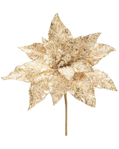 MELROSE INTERNATIONAL MELROSE INTERNATIONAL SET OF 6 BEADED POINSETTIA FLOWER STEM