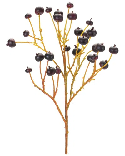 Melrose International Set Of 6 Blue Berry Spray In Brown