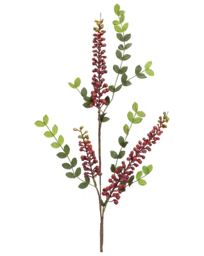 Melrose International Set Of 6 Burgandy Berry Foliage Spray In Multi
