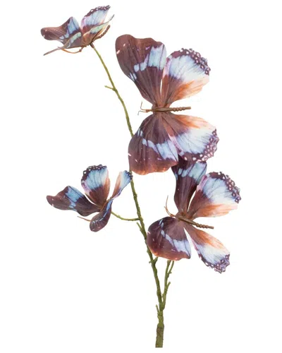 Melrose International Set Of 6 Butterfly Spray In Brown