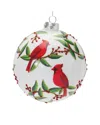 Melrose International Set Of 6 Cardinal Bird Ball Ornament In Green