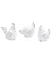 Melrose International Set Of 6 Ceramic Chicken Decor In White