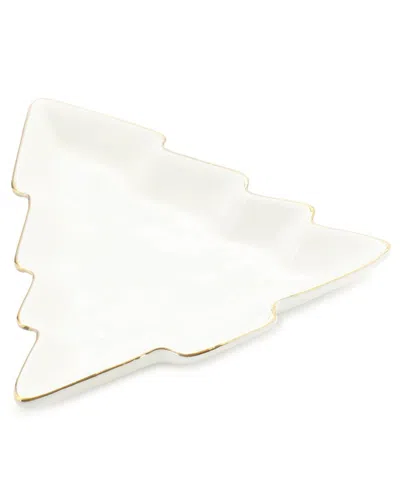 Melrose International Set Of 6 Ceramic Pine Tree Trinket Dish In White