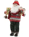 Melrose International Ski Santa Character With Snow Shoes In Red