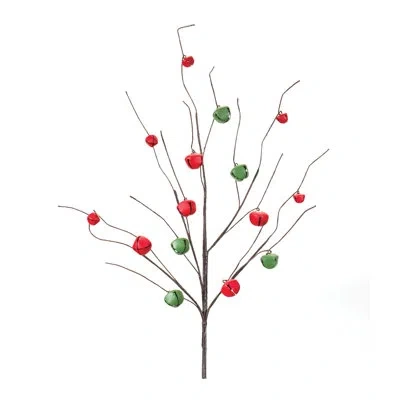 Melrose International Sleigh Bell Twig Stems In Red,green,brown