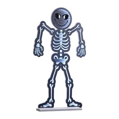 Melrose International Smileyworld Halloween Skeleton Ekkolight 36"h - White, Black In Blue