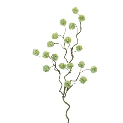 Melrose International Snowball Floral Branch (set Of 6) - Green