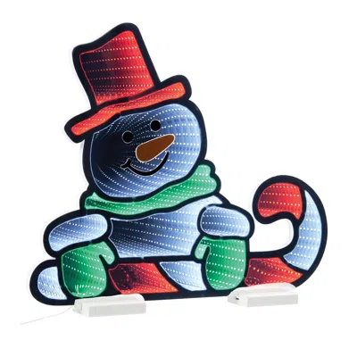 Melrose International Snowman Candy Cane Ekkolight 21.5"l - White, Red, Green