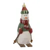 Melrose International Snowman On Skis Ornament (set Of 6) - Green; Red; White