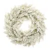Melrose International Snowy Flocked Pine Wreath 24"d - White, Green