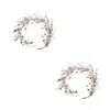 Melrose International Snowy Flocked Twig Pine Garland With Sleigh Bells (set Of 2) - White; Red; Green