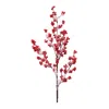 Melrose International Snowy Winter Berry Branch (set Of 4) - Red, White