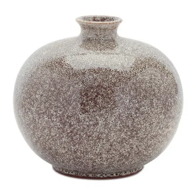 Melrose International Speckled Ceramic Bottle Vase (set Of 2) - Gray, Brown
