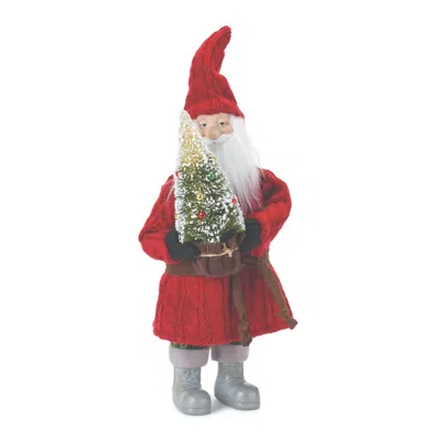 Melrose International Standing Santa Decor 15"h - Red; Brown; Green