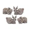 Melrose International Stone Bunny Rabbit Figurine (set Of 4) - Grey