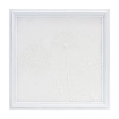 Melrose International Stone Dandelion Wall Plaque 18.25"sq - White