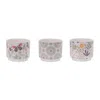 Melrose International Stone Floral Patterned Planter (set Of 3) - Beige, Green