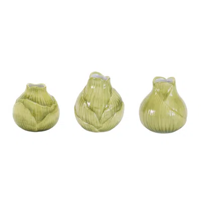 Melrose International Stone Flower Bulb Vase (set Of 6) - Green