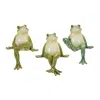 Melrose International Stone Garden Frog Shelf Sitter (set Of 3) - Green