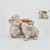 Melrose International Stone Garden Rabbit Planter 14.5"l - Brown In Brown