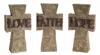 Melrose International Stone Tabletop Sentiment Cross (set Of 3) - Grey, Brown