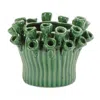 Melrose International Storeware Bud Vase With Floral Accent (set Of 2) - Green