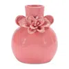 Melrose International Storeware Bud Vase With Floral Accent (set Of 2) - Pink