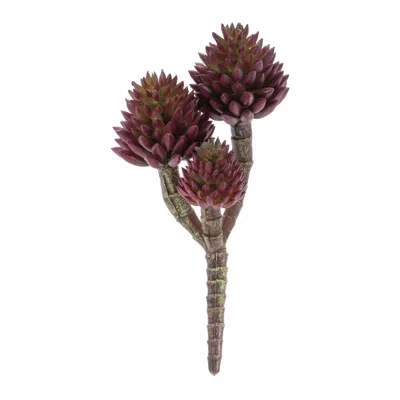 Melrose International Succulent Plant Pick (set Of 6) - Purple
