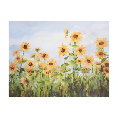 Melrose International Sunflower Field Canvas Wall Art 32"l - Yellow, Green