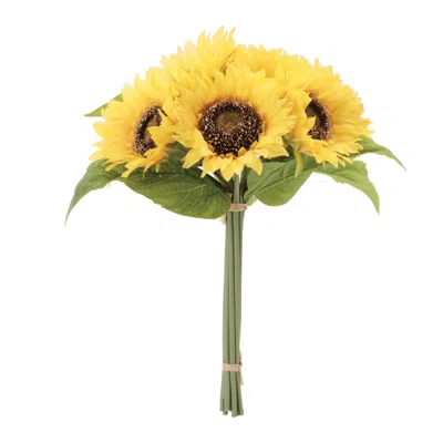 Melrose International Sunflower Floral Bundle (set Of 2) - Yellow, Green