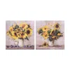 Melrose International Sunflower Vase Canvas Wall Art 32"l (set Of 2) - Yellow, Brown