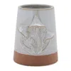 Melrose International Tapered Porcelain Planter With Mushrooms (set Of 2) - Gray, Brown