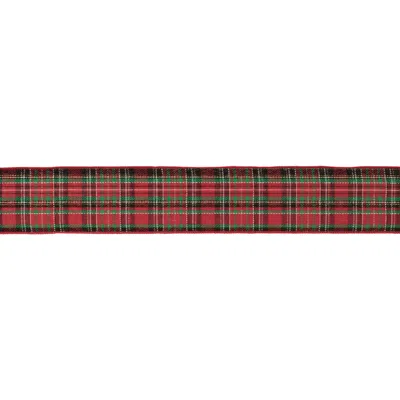 Melrose International Tartan Plaid Wired Ribbon (set Of 2) - Red, Black
