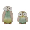 Melrose International Terra Cotta Owl Decor (set Of 2) - Green, Blue