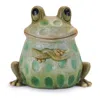 Melrose International Terra Cotta Sitting Garden Frog (set Of 2) - Green