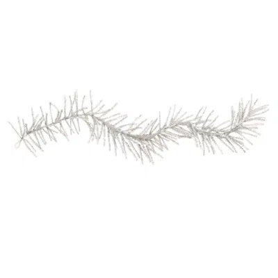 Melrose International Tinsel Pine Garland 5'l - White