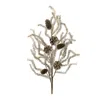 Melrose International Tinsel Pine Spray (set Of 6) - Silver, Brown