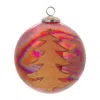 Melrose International Tree Etched Ball Ornament (set Of 4) - Red, Gold