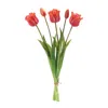 Melrose International Tulip Floral Bundle (set Of 2) - Red, Green