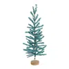 Melrose International Turquoise Pine Tree With Wood Base (set Of 2) - Blue