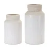 Melrose International Two Tone Stoneware Vase (set Of 2) - Beige, White
