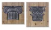 Melrose International Vintage Pillar Design Wall Plaque (set Of 2) - Brown, White, Black