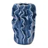 Melrose International Wavy Ribbed Ceramic Vase (set Of 2) - Blue