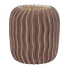 Melrose International Wavy Ribbed Ceramic Vase (set Of 2) - Brown