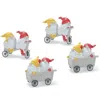 Melrose International Whimsical Garden Gnome Figurine Riding A Scooter And Wheelbarrow (set Of 4) - Yellow, Red, White
