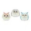 Melrose International Whimsical Pastel Terra Cotta Owl Figurine (set Of 3) - Blue, Pink, Grey