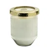 Melrose International Whit Currant Scented Soy Candle With Pressed Floral Lid 5"d - White, Gold